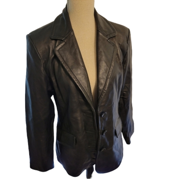 (A) Worthington genuine lambskin Black jacket size medium - Picture 2 of 4